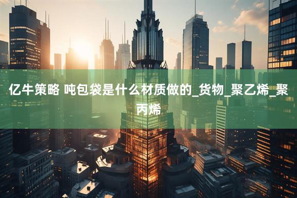 亿牛策略 吨包袋是什么材质做的_货物_聚乙烯_聚丙烯
