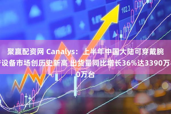 聚赢配资网 Canalys：上半年中国大陆可穿戴腕带设备市场创历史新高 出货量同比增长36%达3390万台